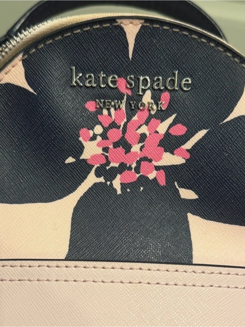 kate spade Navy and Pink Floral Mini Backpack